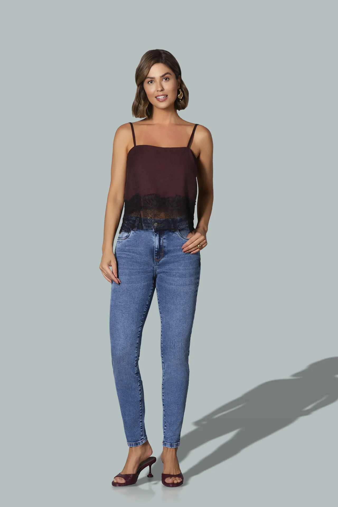 TPF00693 Blusa - CLF00638 Calça Skinny Jeans — frente