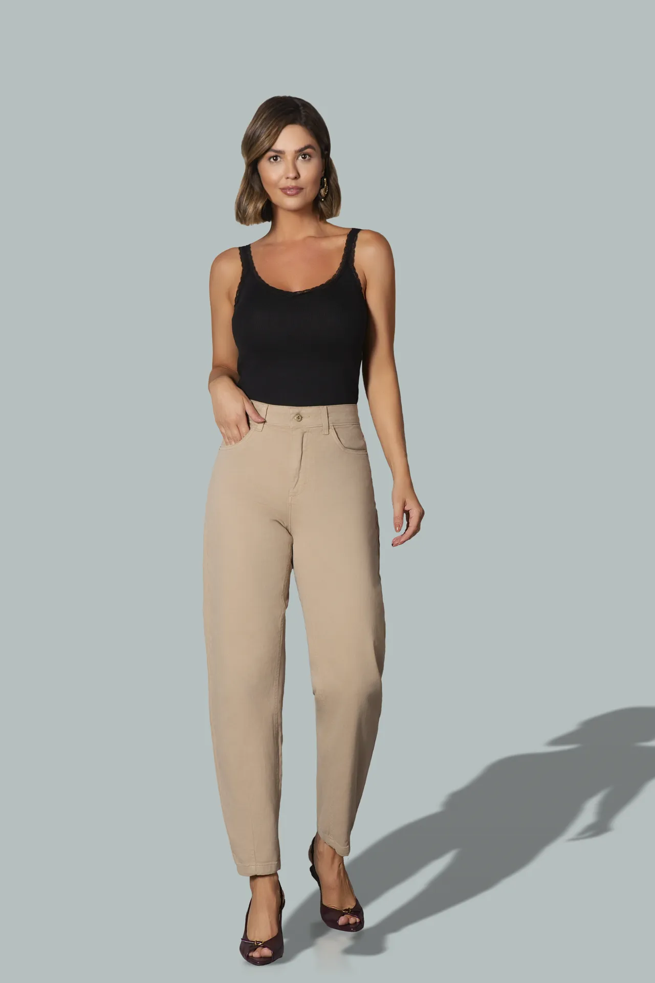 BLSP0006200 Blusa - CLF00585 Calça Baggy de Sarja