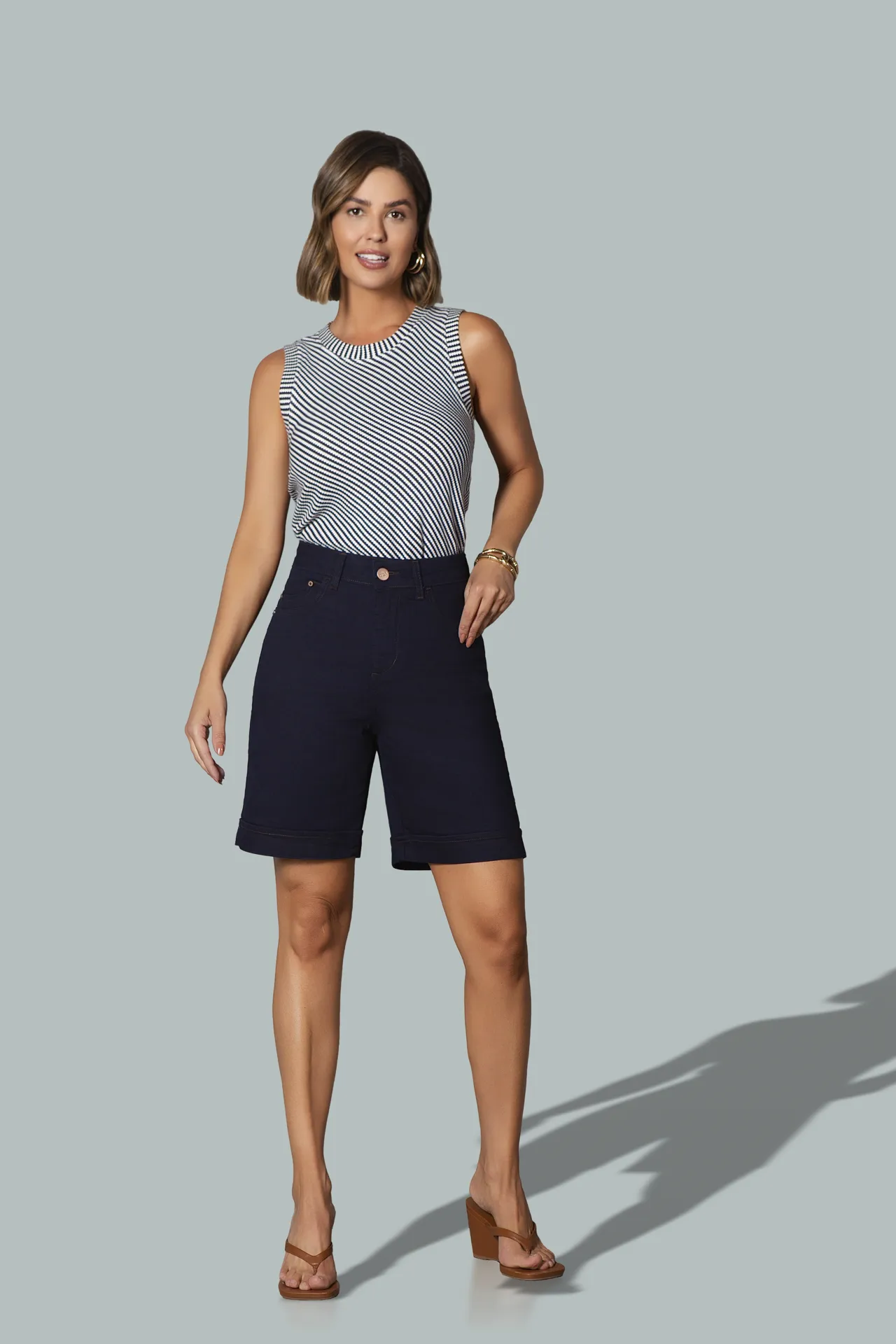 TPF00685 Blusa - BRF00305 Bermuda Jeans