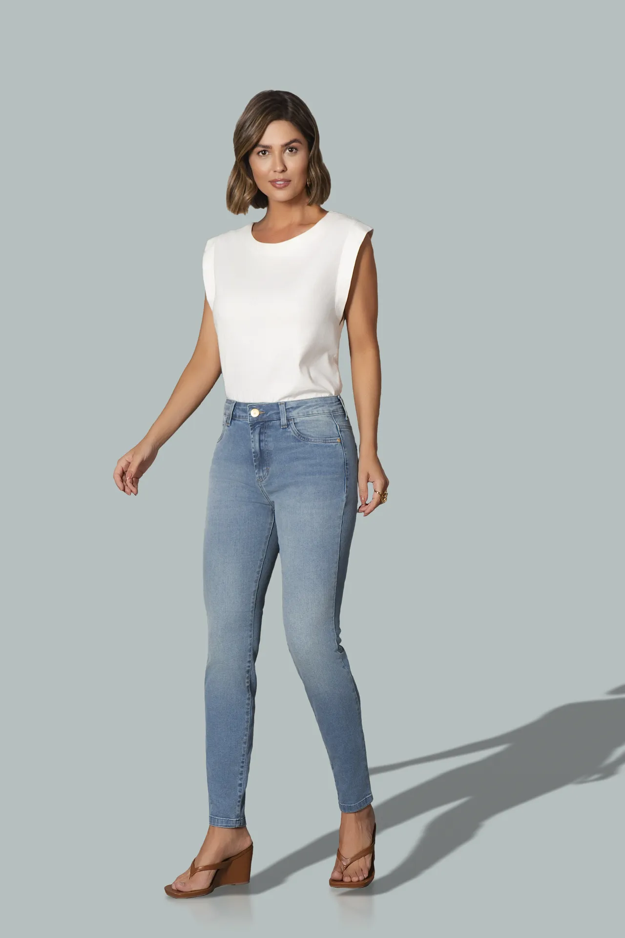 TPF00660 Blusa - CLF00609 Calça Skinny Jeans — frente