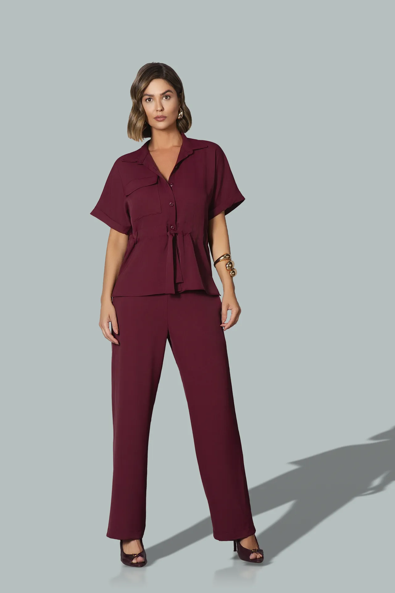 TPF00629 Blusa - CLF00626 Calça Alfaiataria — frente